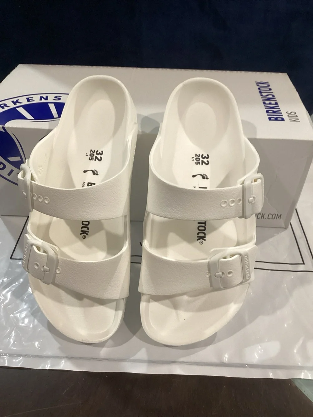 Birkenstock Arizona EVA Kids White Sandals EU 32 US 1-1.5 NIB